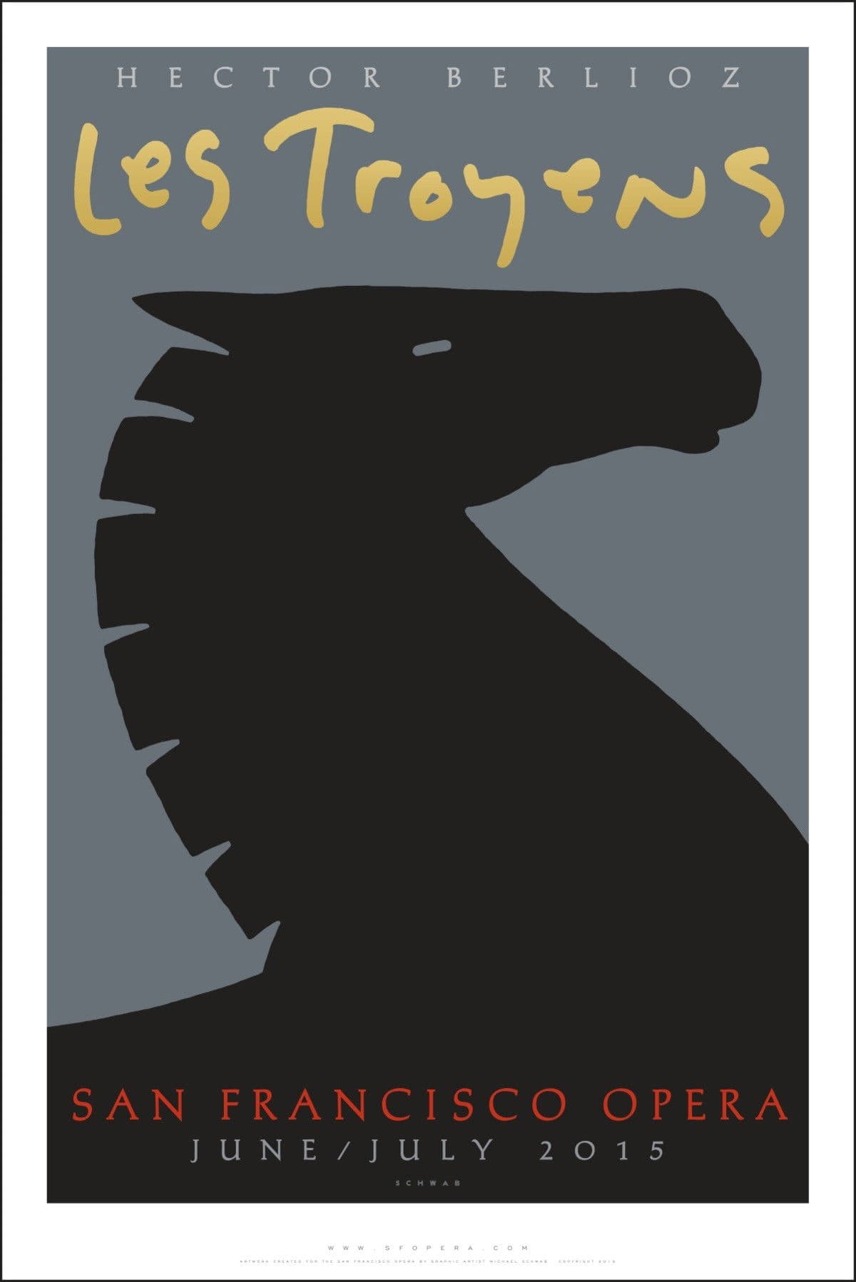 Poster backdrop for Les Troyens - San Francisco Opera