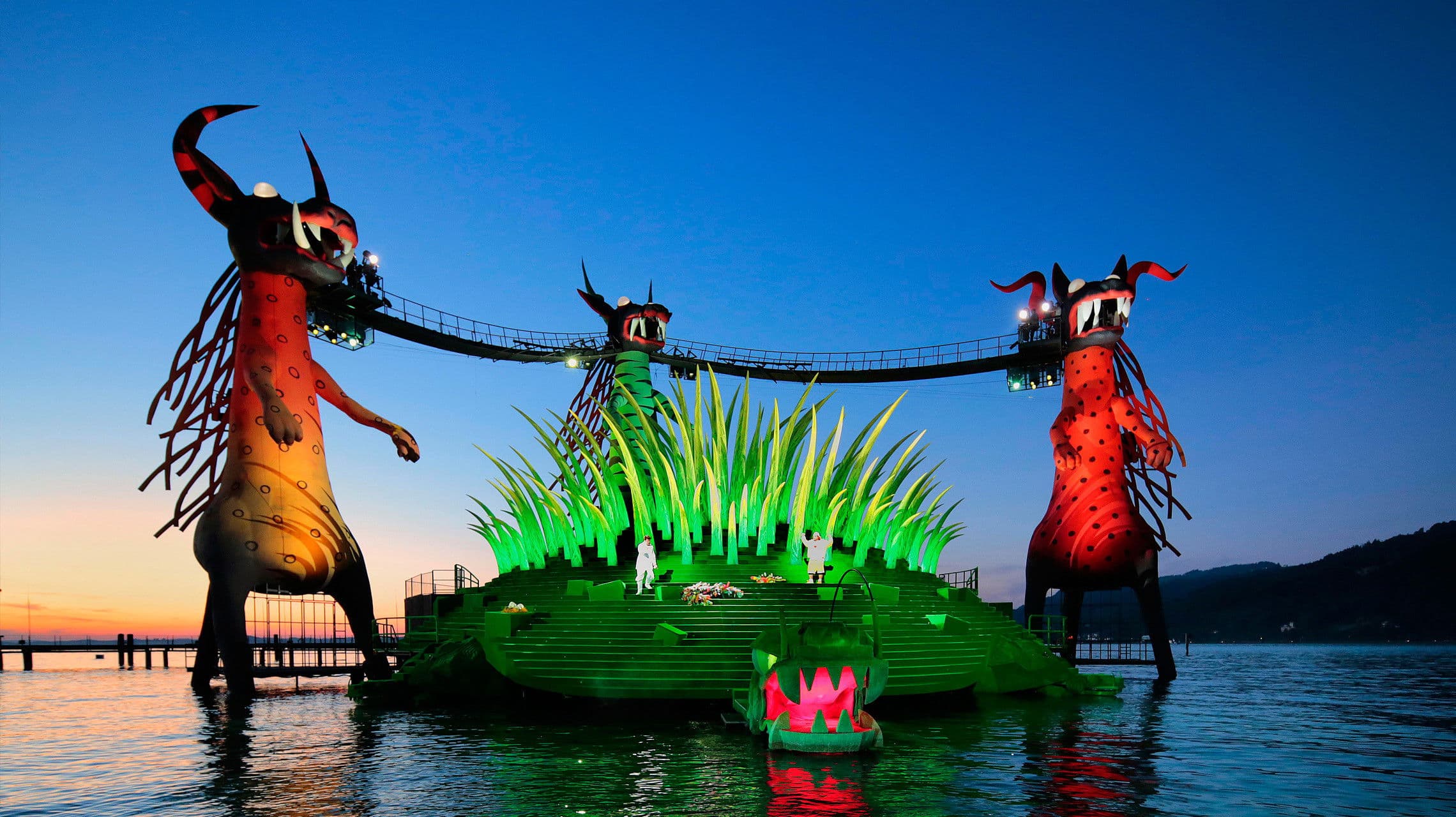 Poster backdrop for Die Zauberflöte, Bregenzer Festspiele