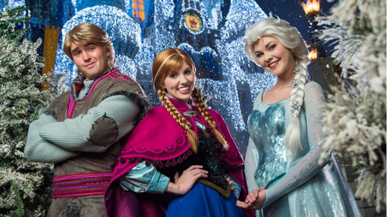 Poster backdrop for Disney Parks Frozen Christmas Celebration