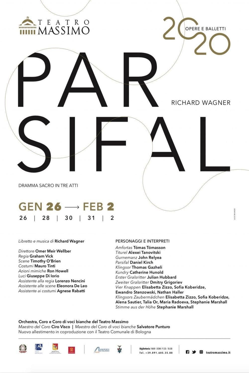 Poster backdrop for Parsifal - Teatro Massimo 2020