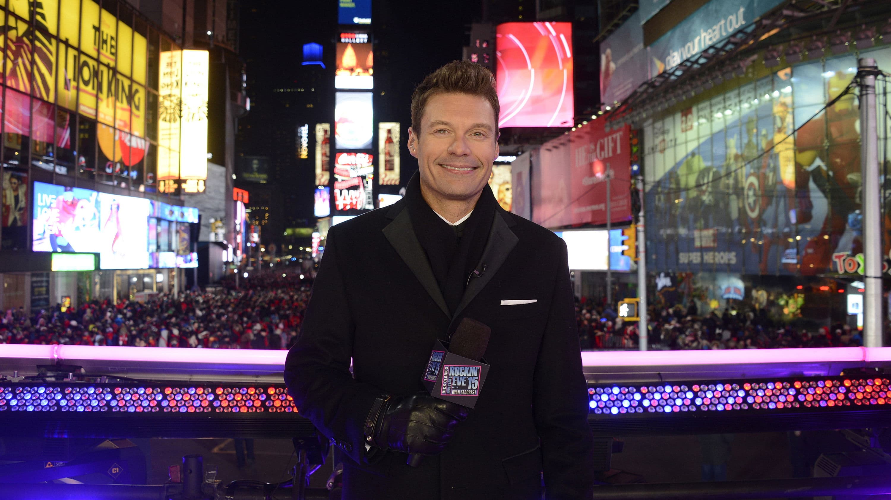 Poster backdrop for Dick Clark's New Year's Rockin' Eve with Ryan Seacrest