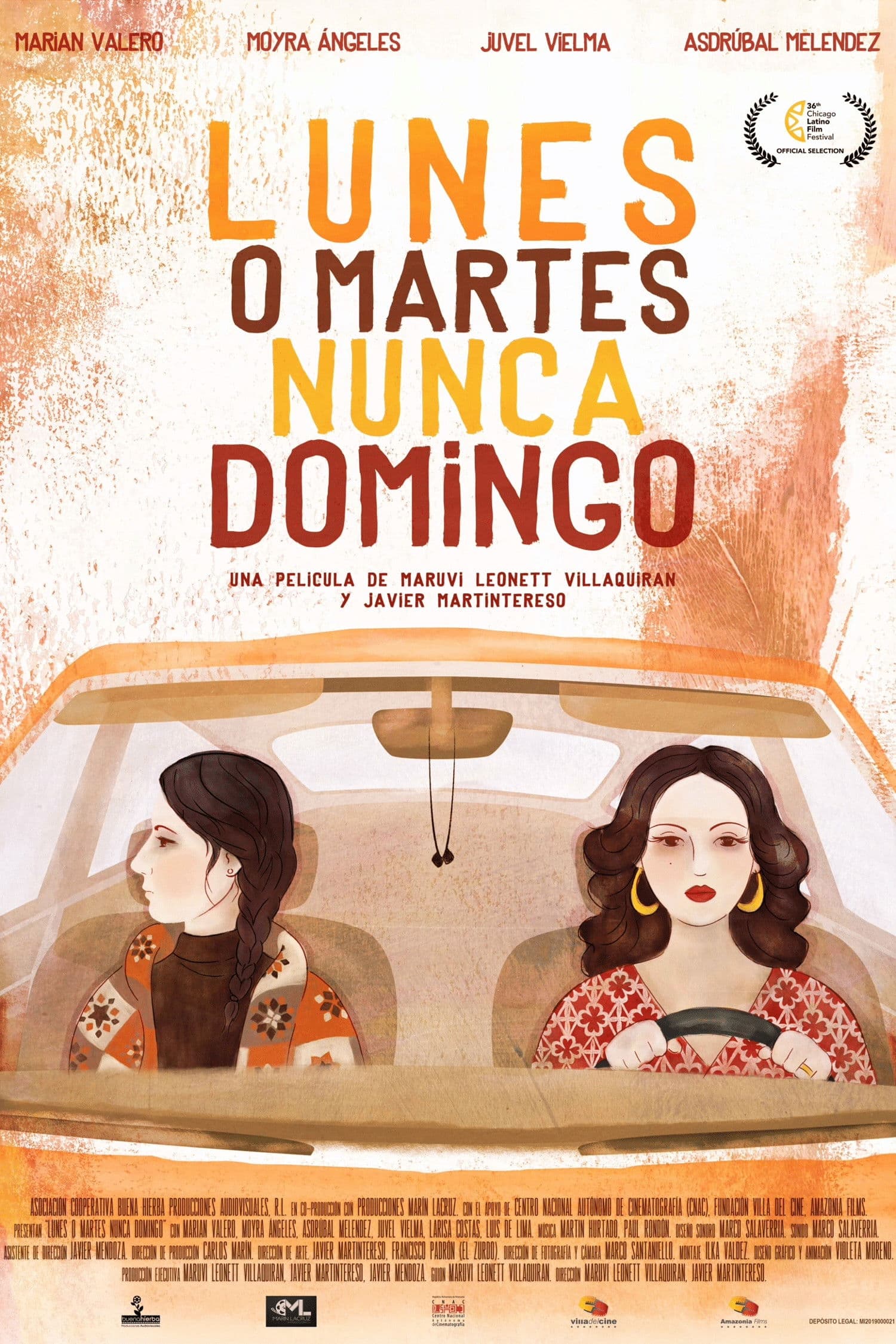 Poster backdrop for Monday or Tuesday, Never Sunday