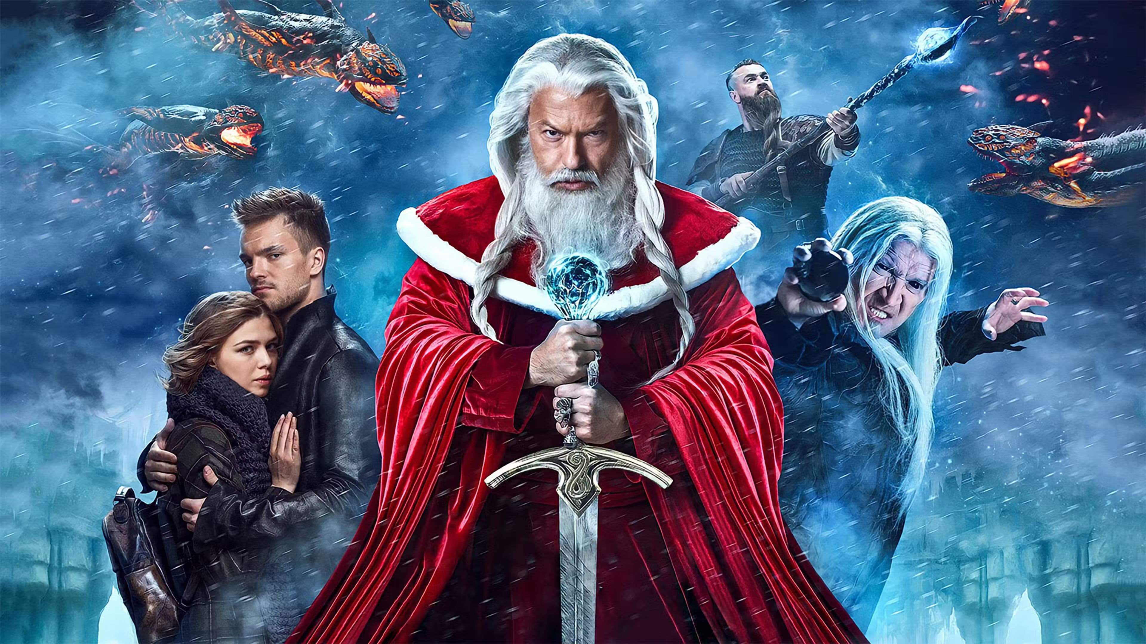 Poster backdrop for Santa Claus. Battle of Mages