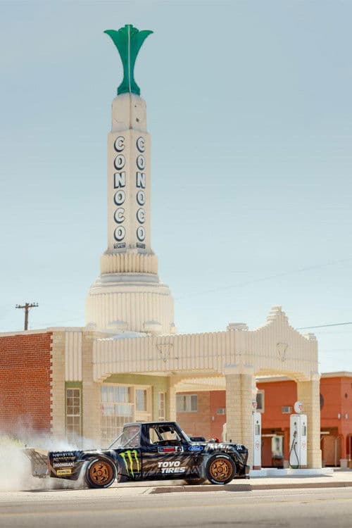 Poster backdrop for Ken Block's GYMKHANA TEN: Ultimate Tire Slaying Tour