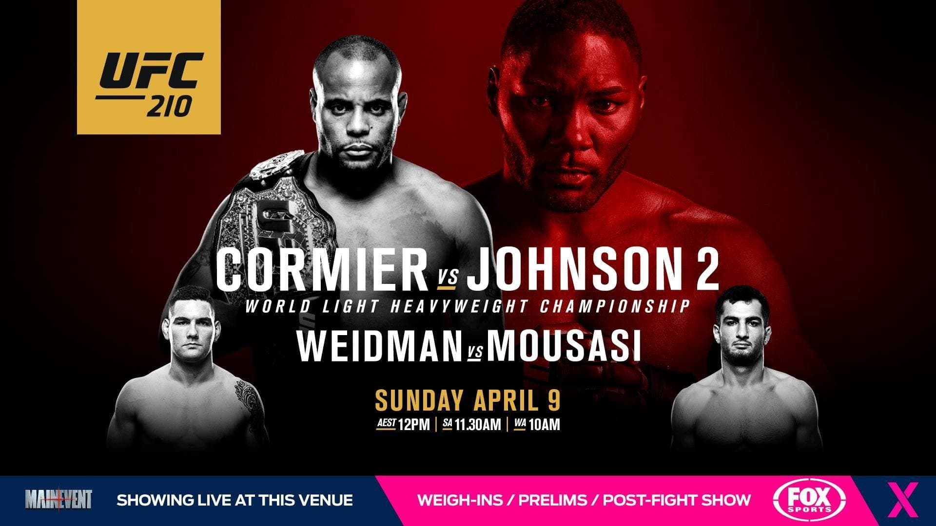 Poster backdrop for UFC 210: Cormier vs. Johnson 2