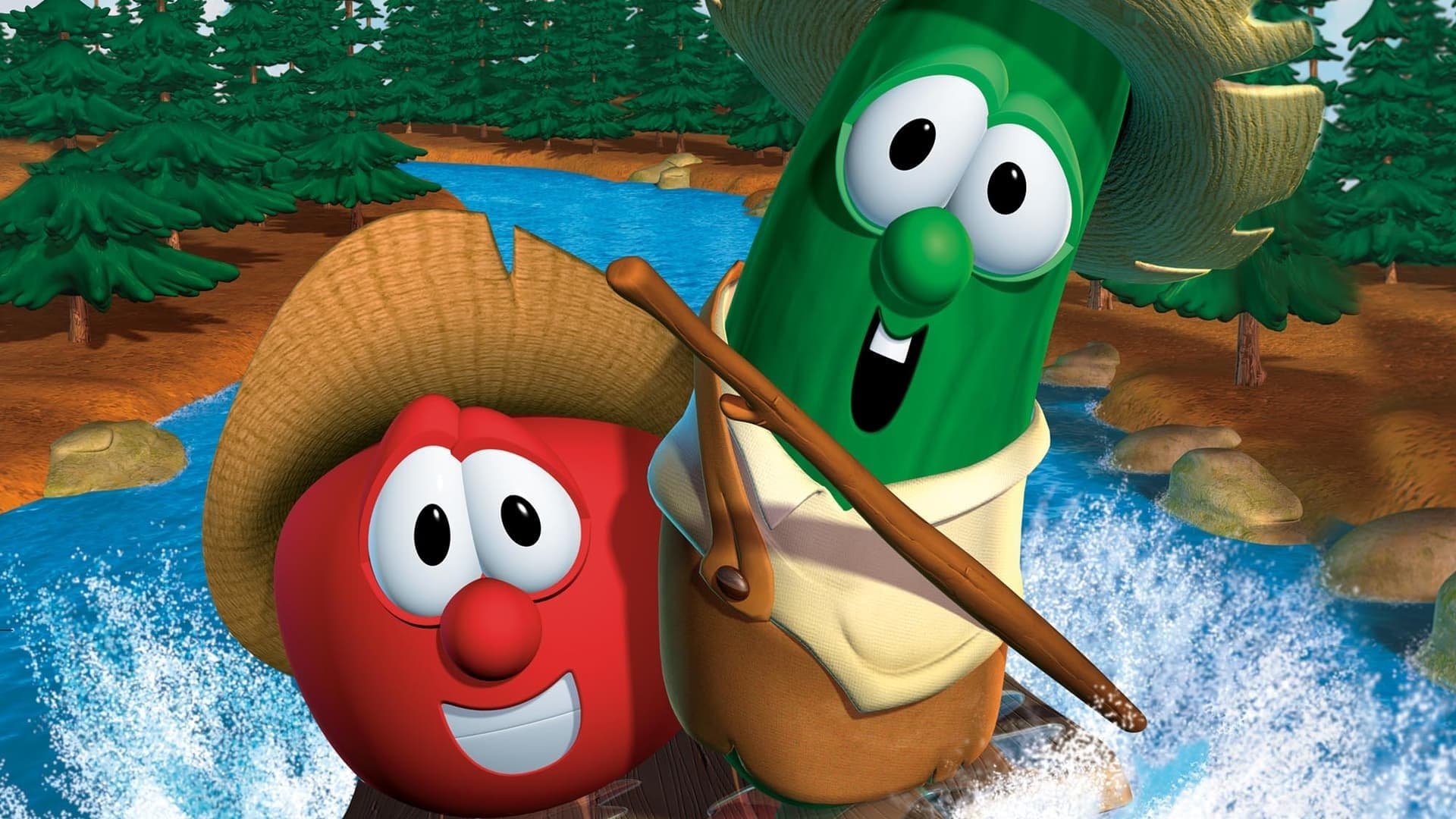 Poster backdrop for VeggieTales: Tomato Sawyer & Huckleberry Larry's Big River Rescue