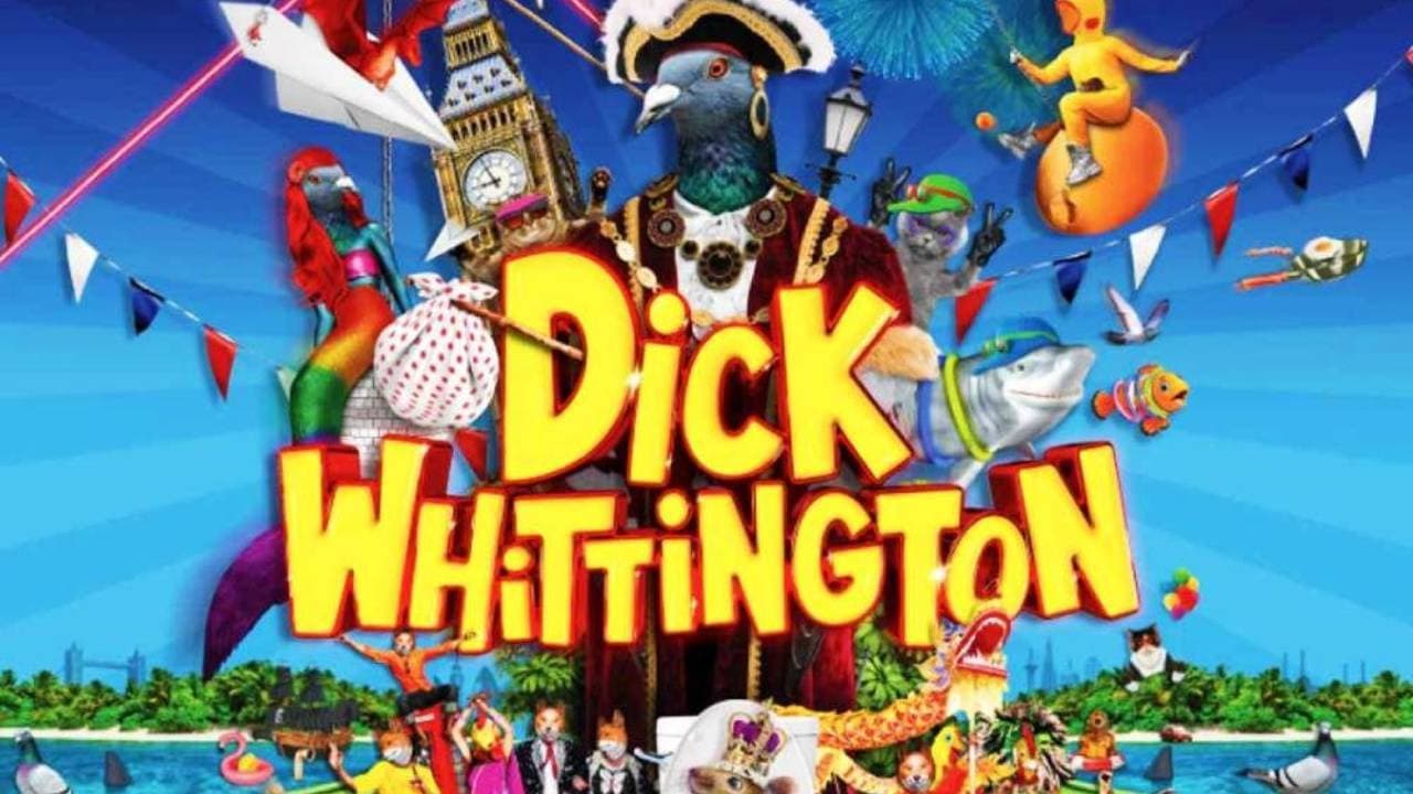 Poster backdrop for National Theatre Live: Dick Whittington – A Pantomime for 2020