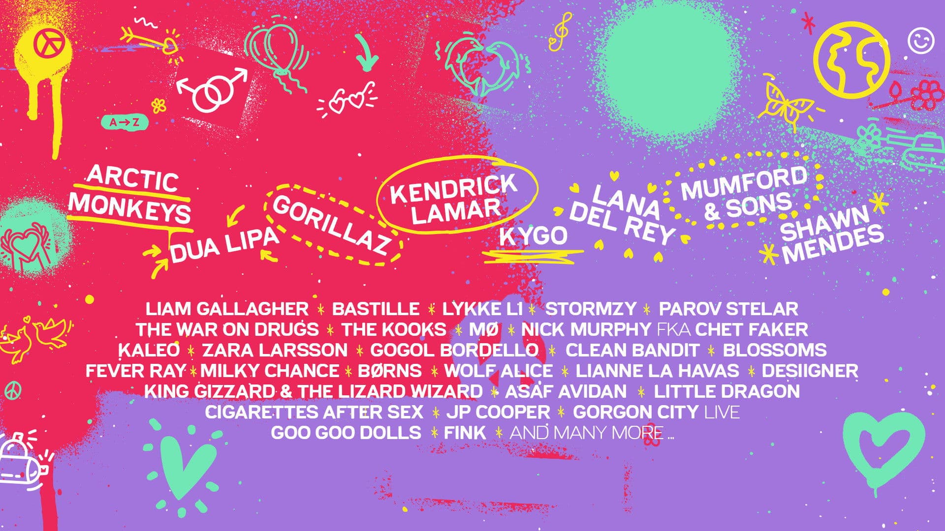 Poster backdrop for Gorillaz | Sziget Festival 2018 (ARTE Concert)