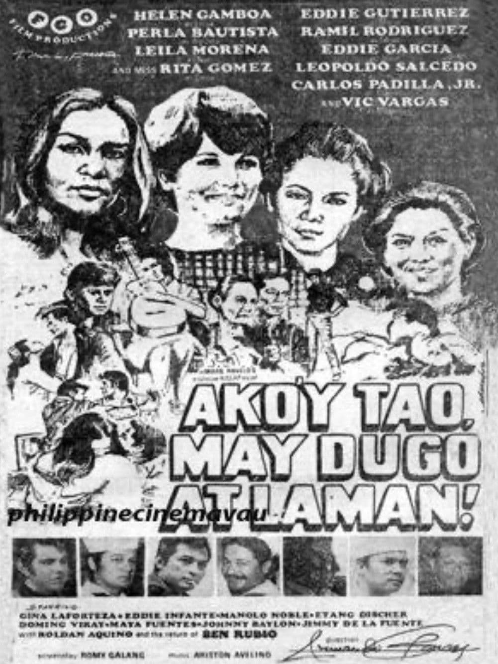 Poster backdrop for Ako'y tao, may dugo at laman!