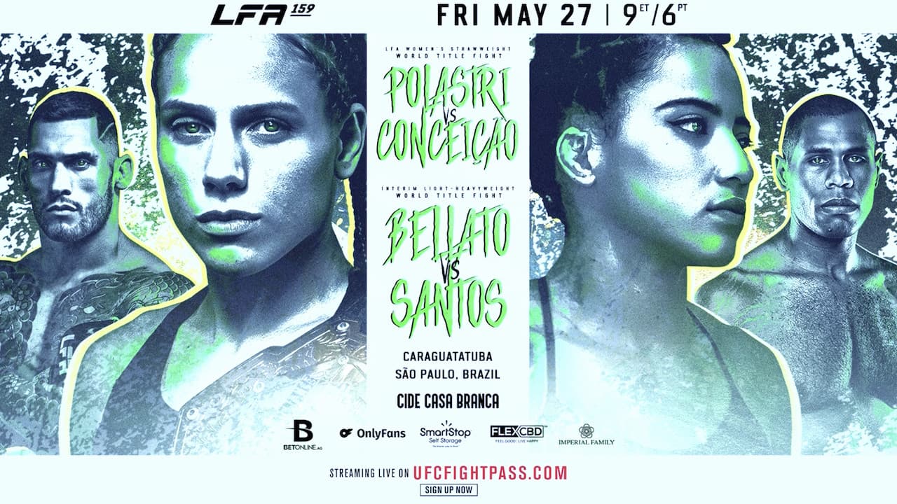Poster backdrop for LFA 159: Bellato vs. dos Santos