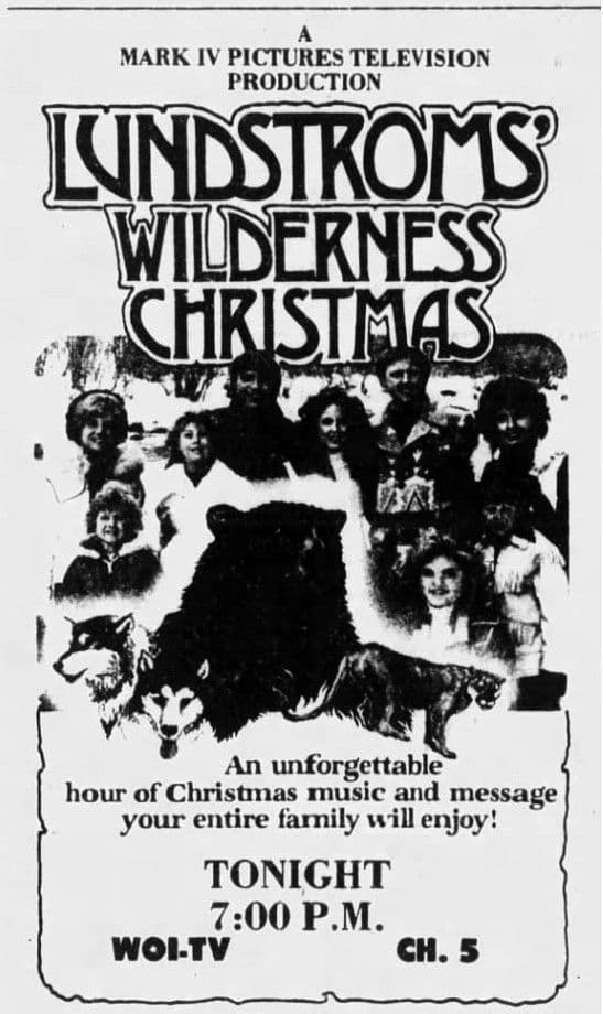 Poster backdrop for The Lundstroms' Wilderness Christmas