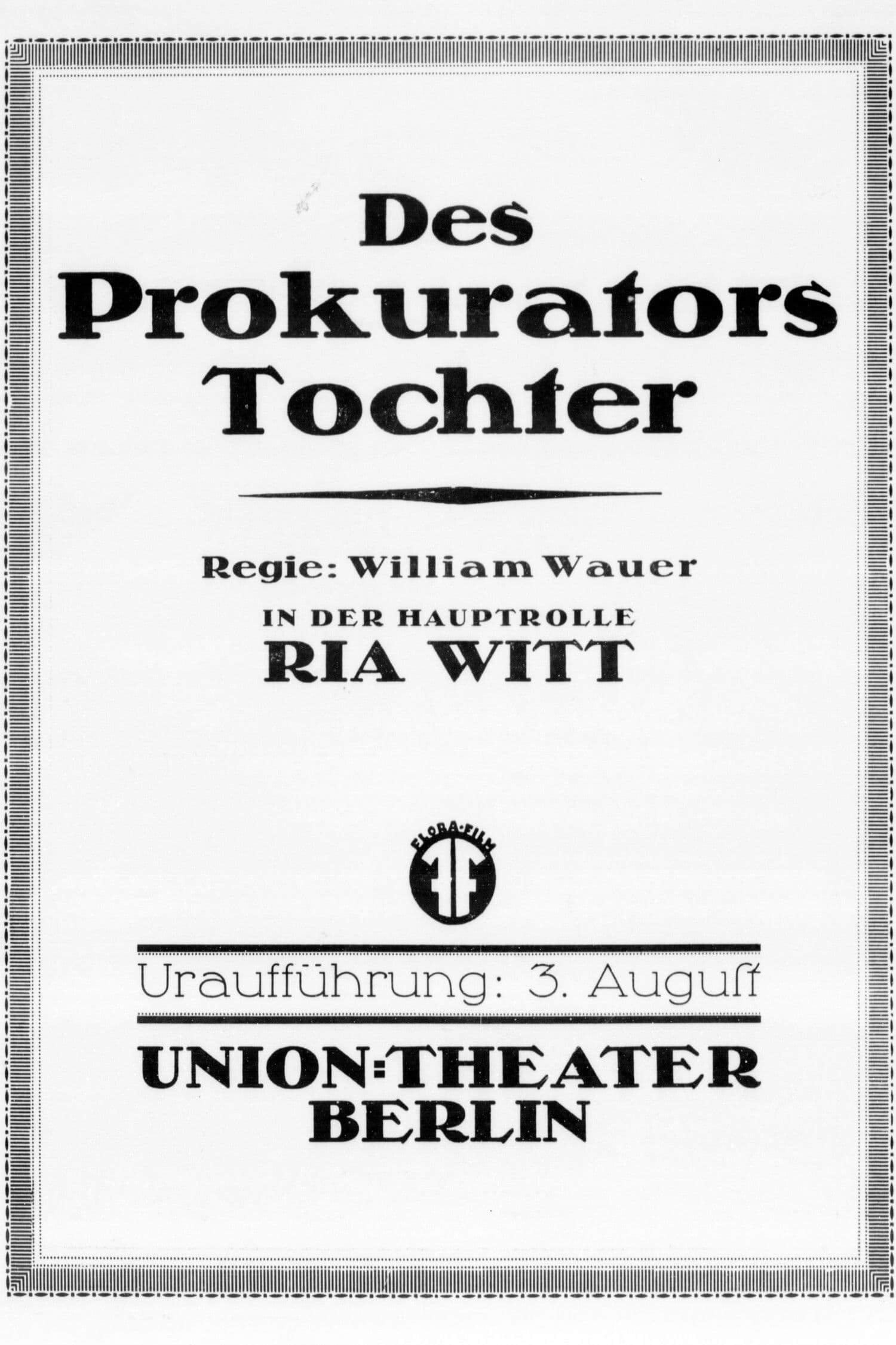 Poster backdrop for Des Prokurators Tochter