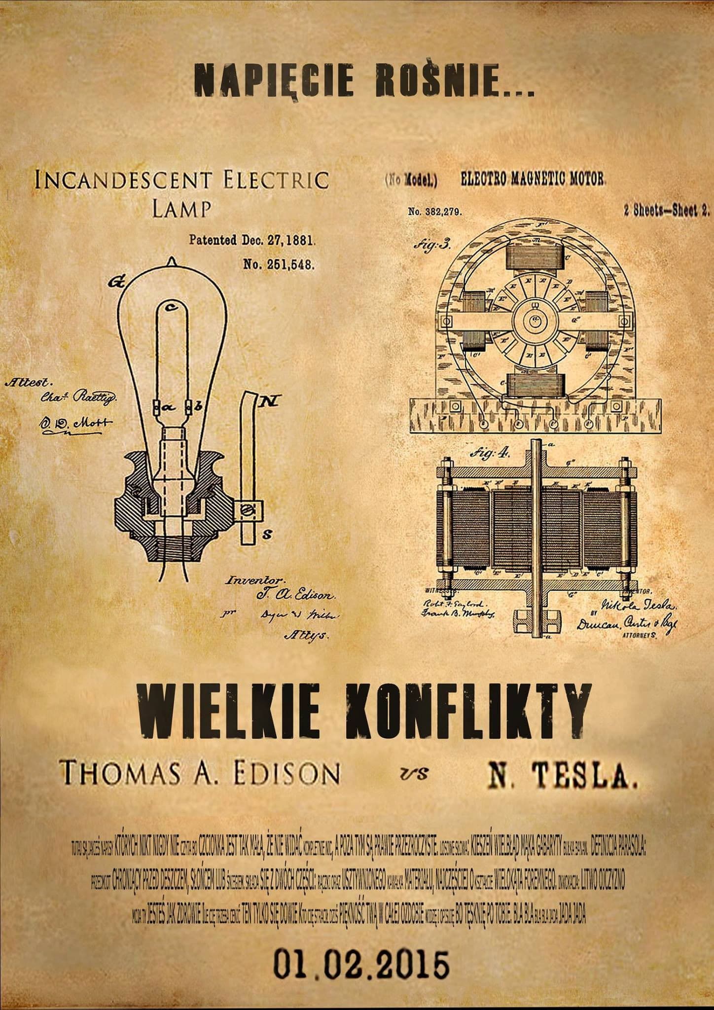 Poster backdrop for Edison vs Tesla