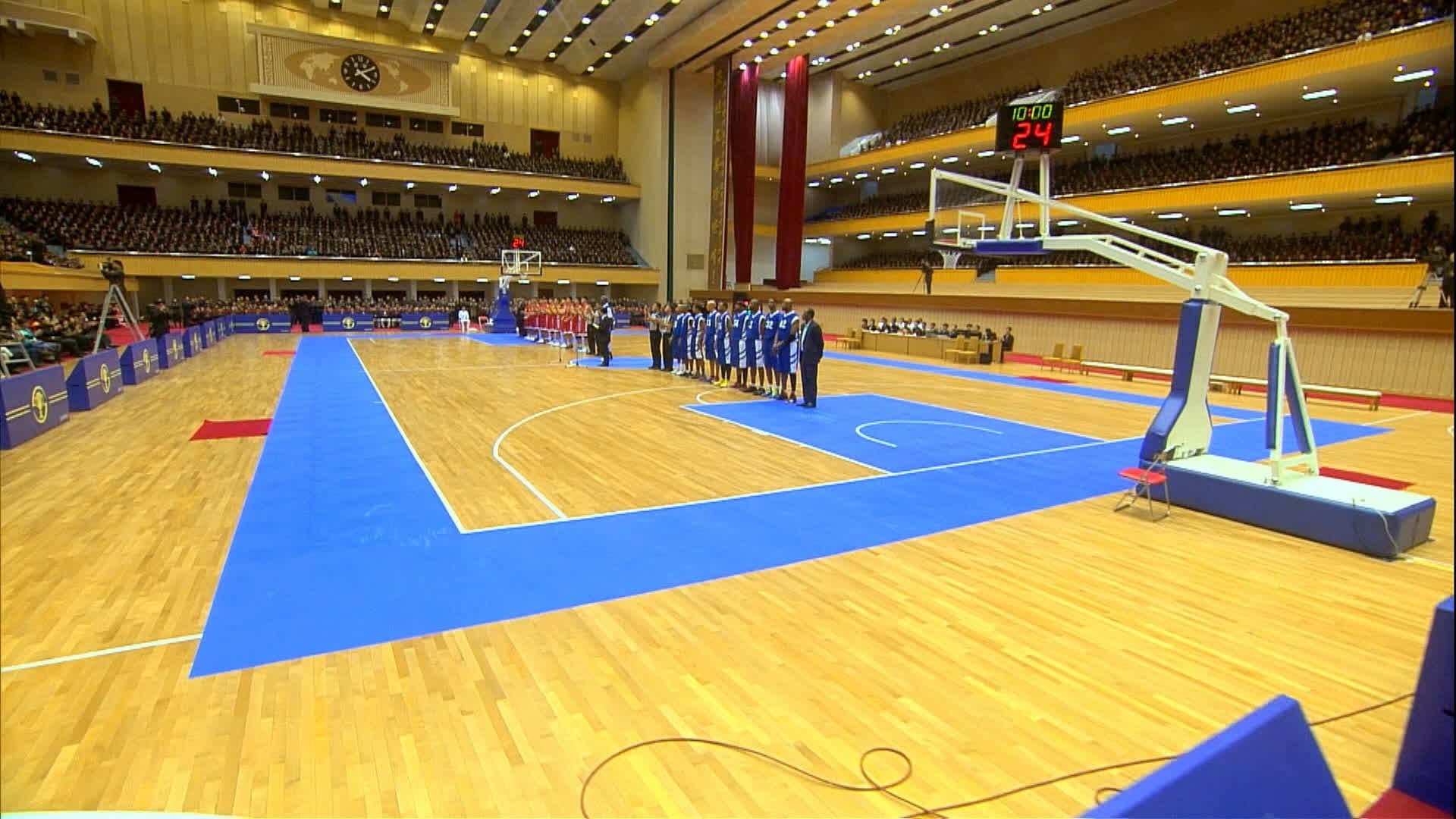 Poster backdrop for Dennis Rodman's Big Bang in PyongYang
