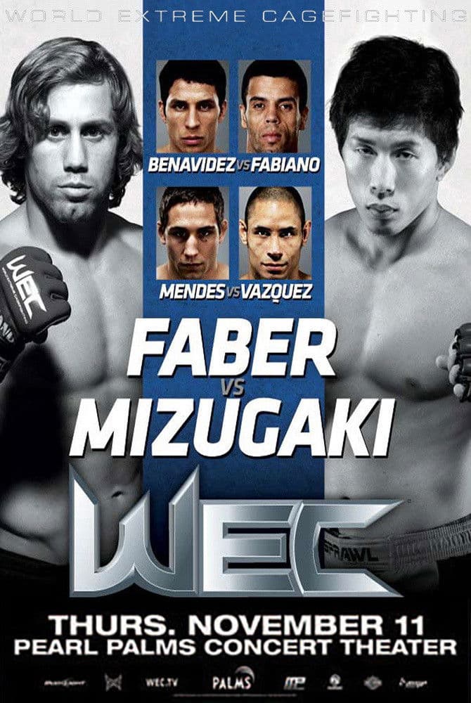 Poster backdrop for WEC 52: Faber vs. Mizugaki