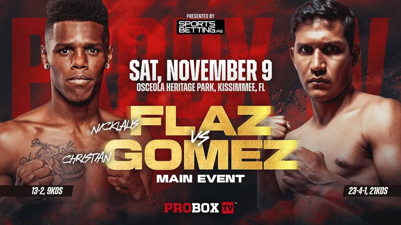 Poster backdrop for Nicklaus Flaz vs. Christian Gomez