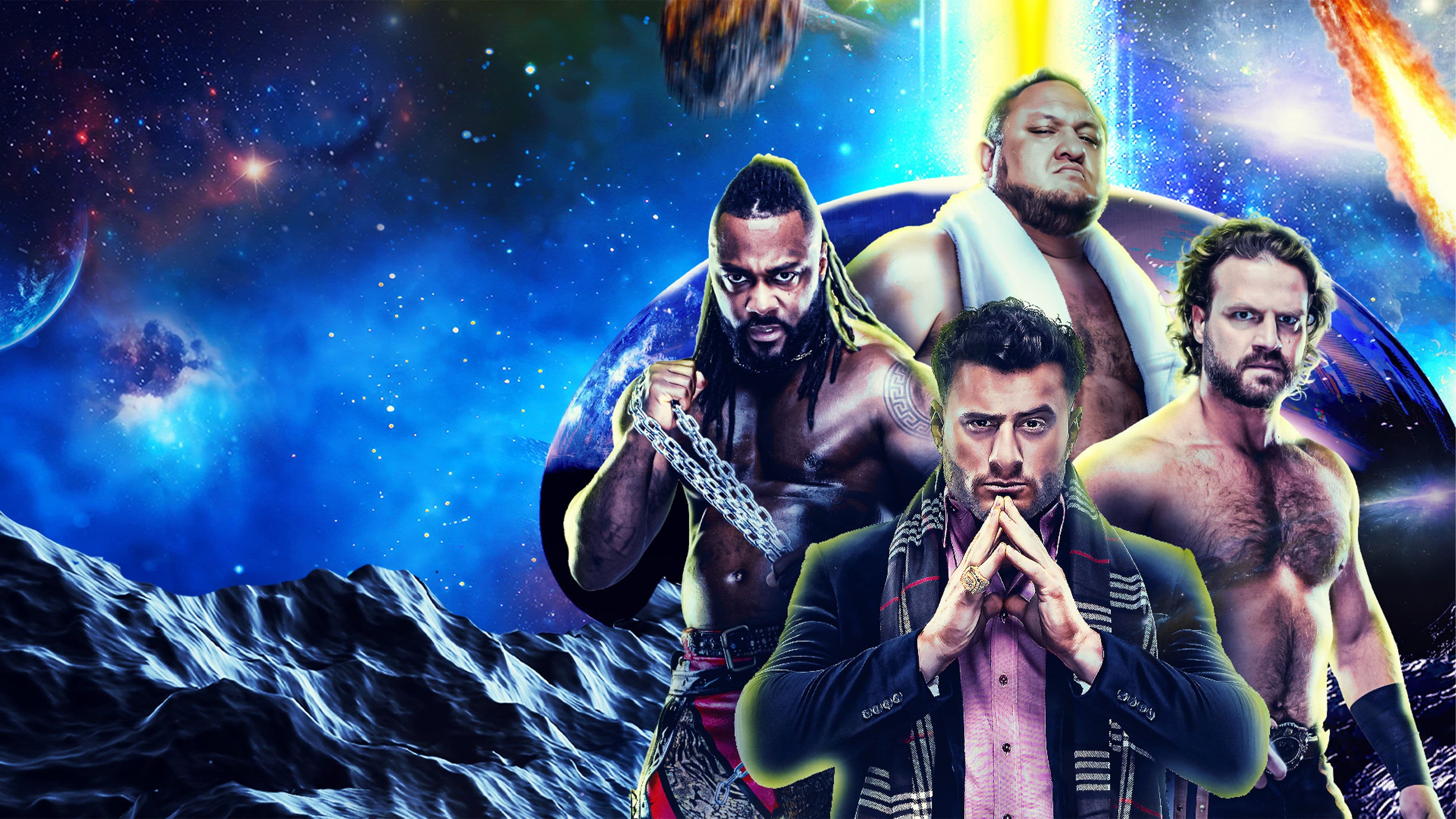 Poster backdrop for AEW Worlds End 2025