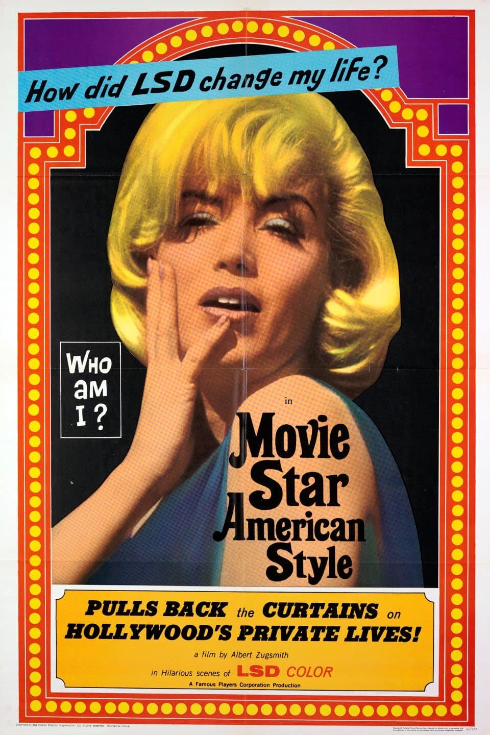 Poster backdrop for Movie Star, American Style or; LSD, I Hate You
