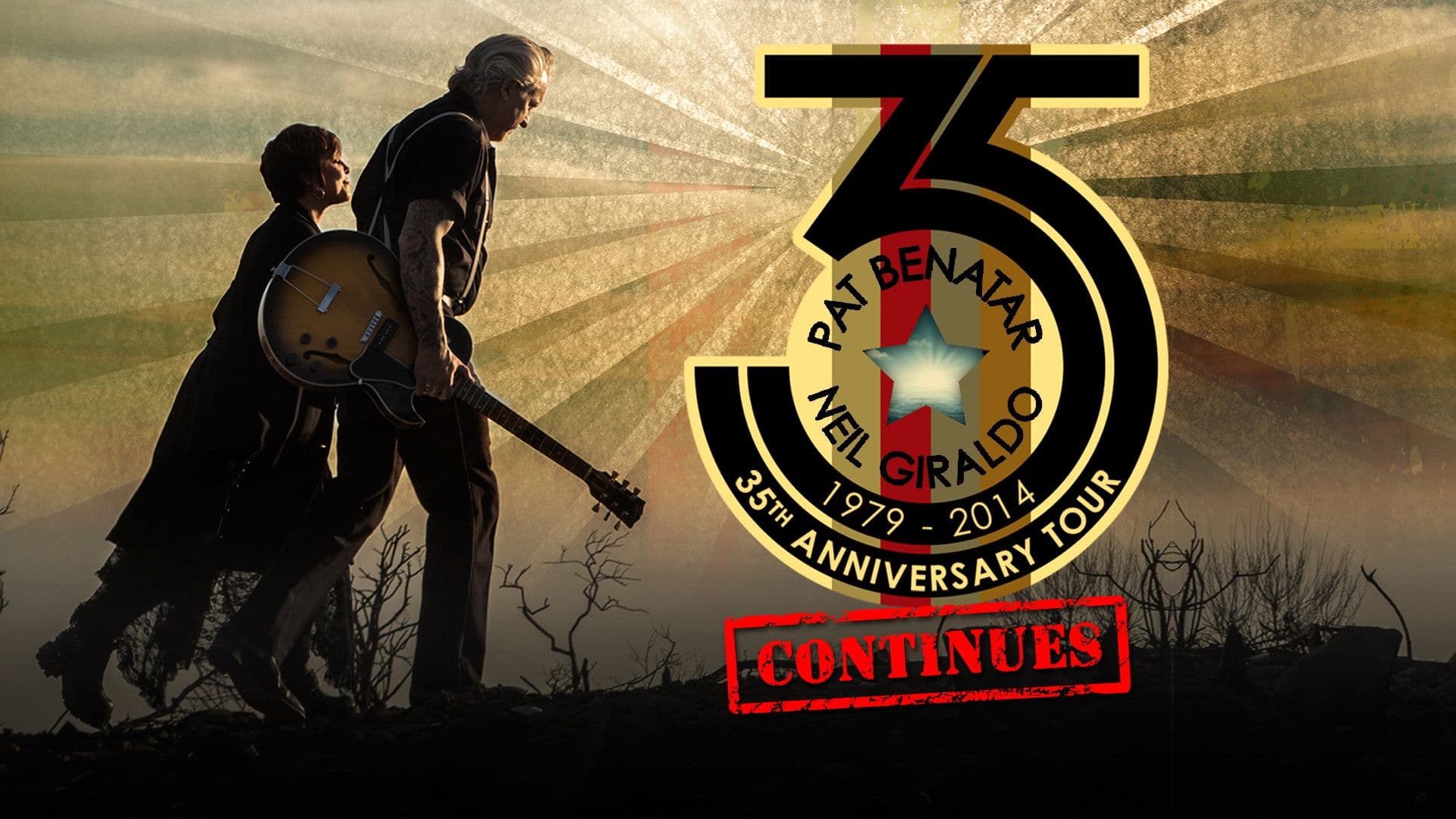 Poster backdrop for Pat Benatar and Neil Giraldo 35th Anniversary Tour