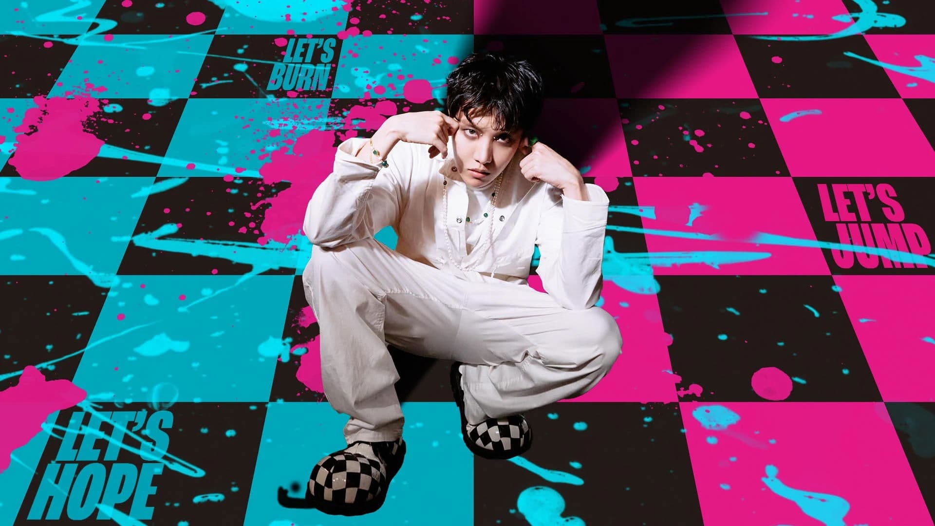 Poster backdrop for j-hope IN THE BOX