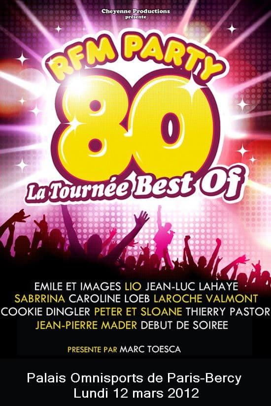 Poster backdrop for RFM Party 80 La tournée Best of à Bercy