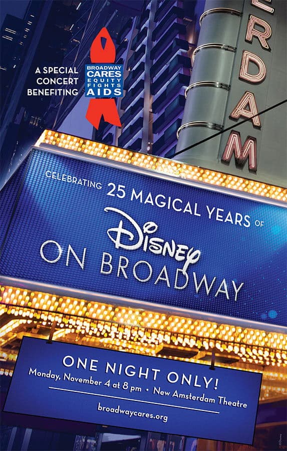 Poster backdrop for Celebrating 25 Magical Years of Disney on Broadway