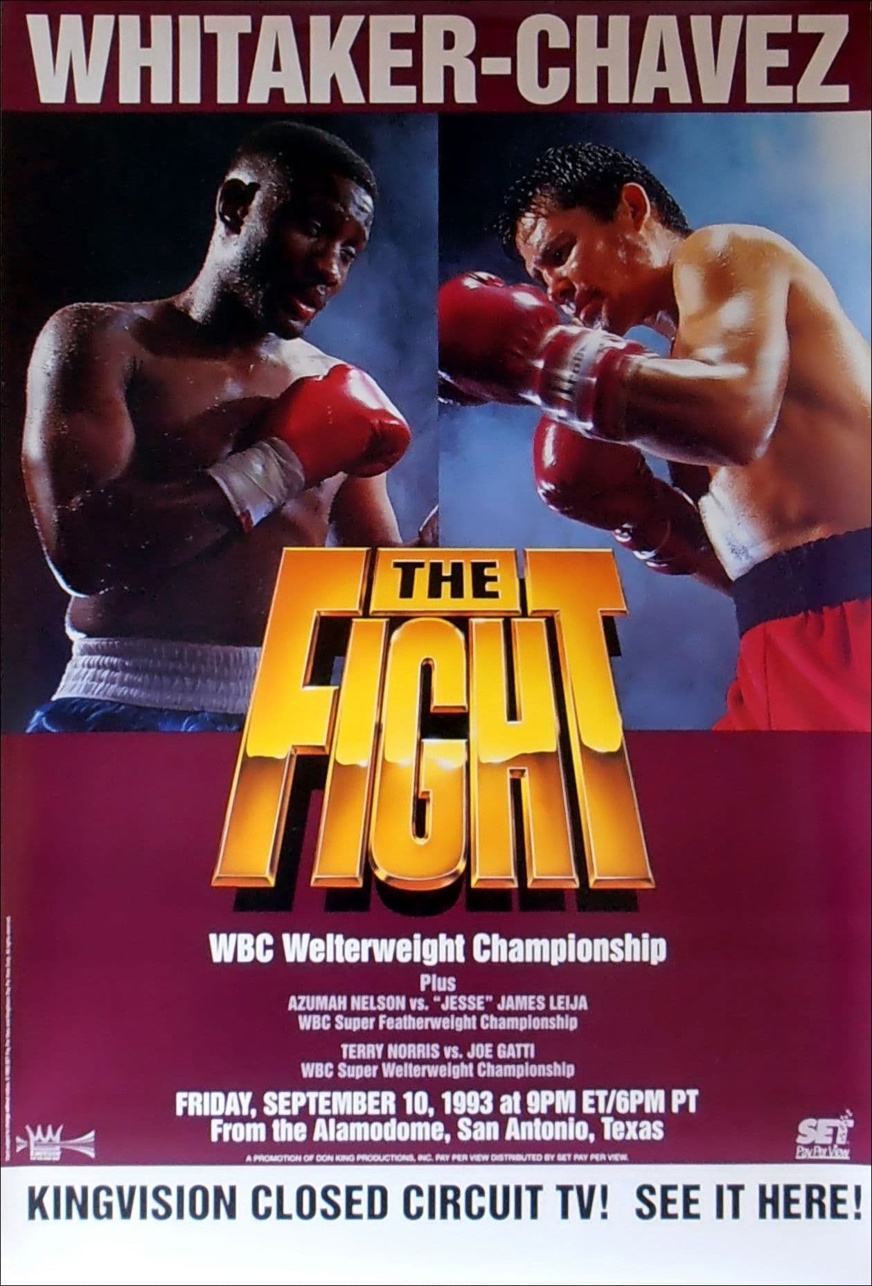 Poster backdrop for Pernell Whitaker vs. Julio César Chávez