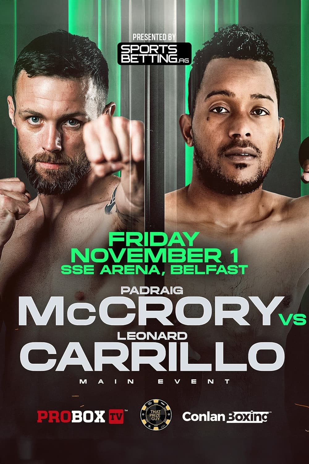 Poster backdrop for Padraig McCrory vs. Leonard Carrillo