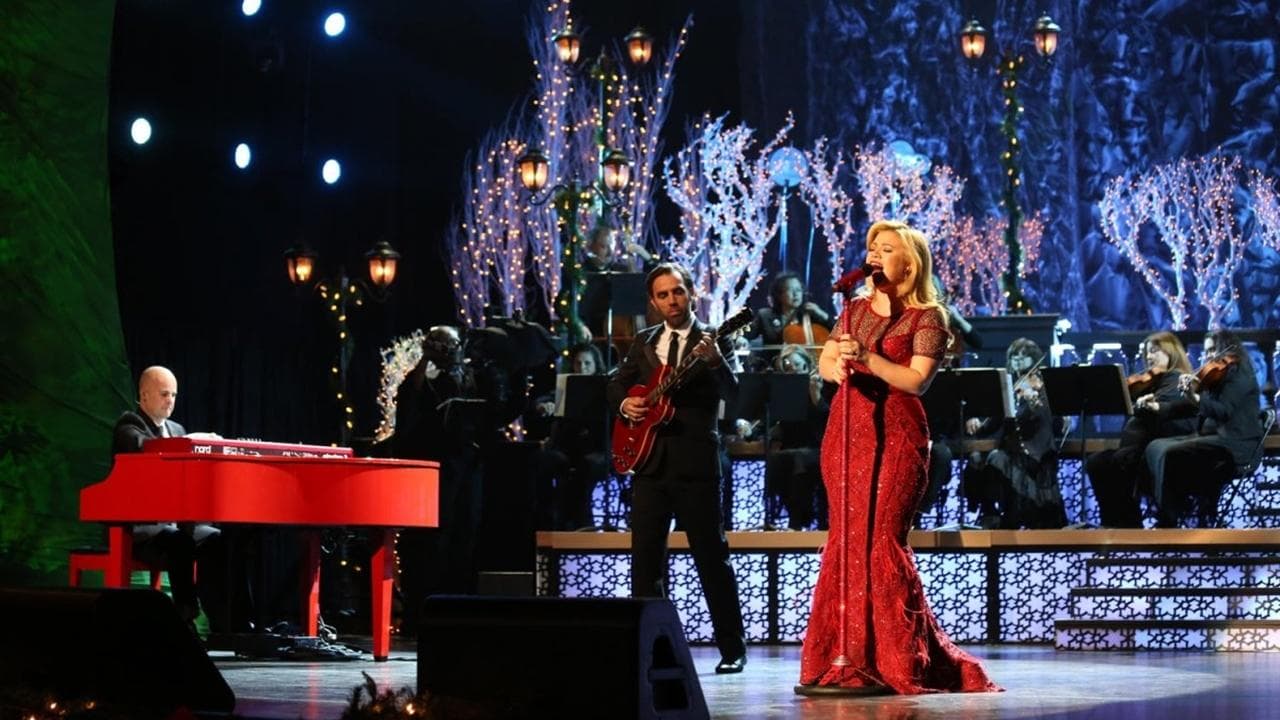 Poster backdrop for Kelly Clarkson's Cautionary Christmas Music Tale