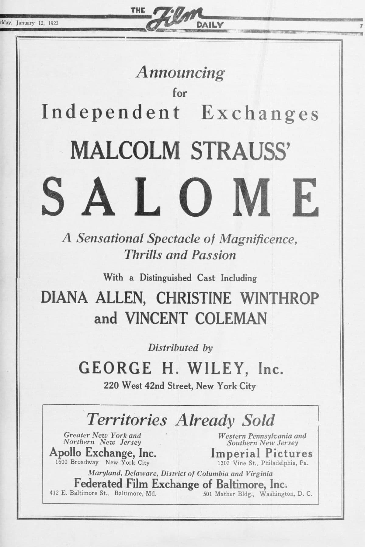Poster backdrop for Salome