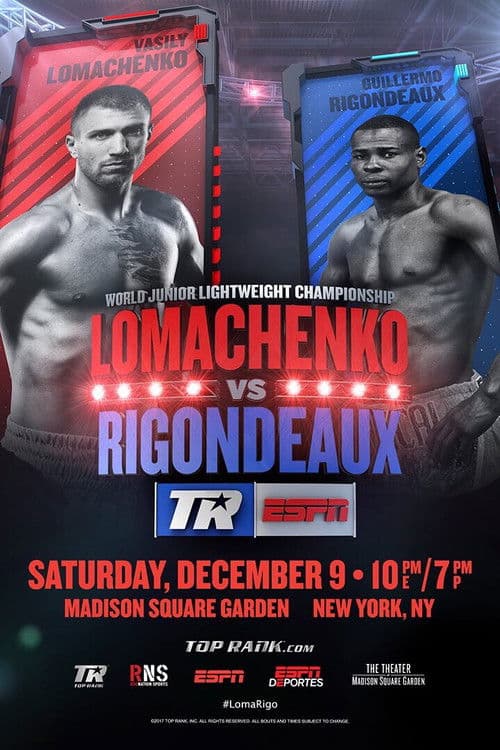 Poster for Vasyl Lomachenko vs. Guillermo Rigondeaux