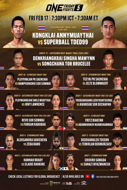 Poster for ONE Friday Fights 5: Kongklai vs. Superball