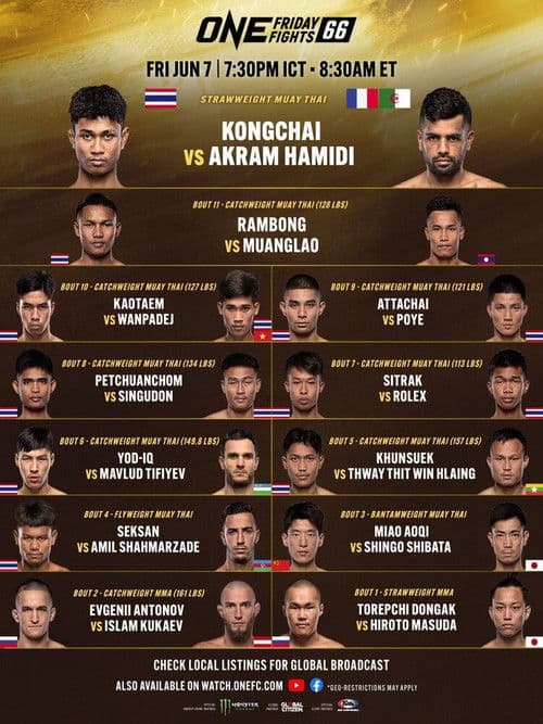 Poster for ONE Friday Fights 66: Kongchai vs. Hamidi