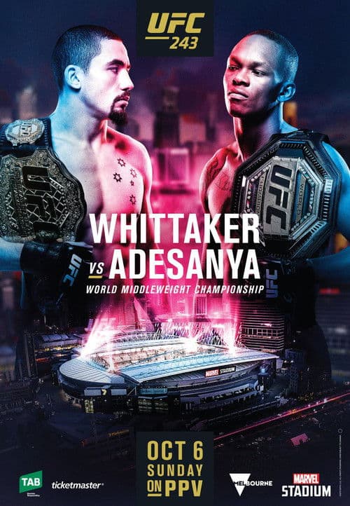 Poster for UFC 243: Whittaker vs. Adesanya