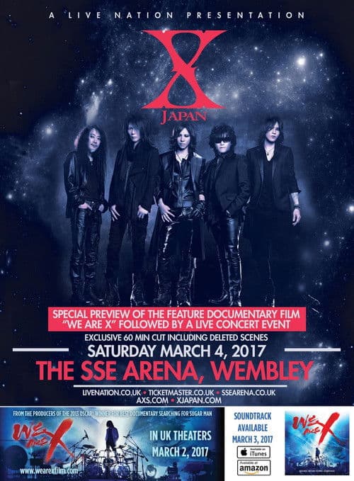 Poster for X Japan Live 2017 At The Wembley Arena