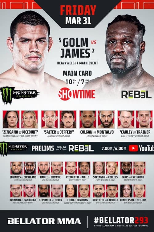 Poster for Bellator 293: Golm vs. James