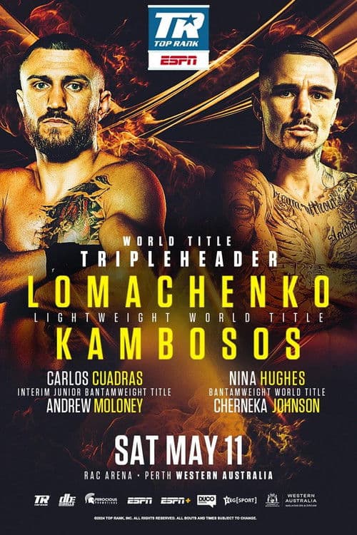 Poster for Vasyl Lomachenko vs. George Kambosos Jr.