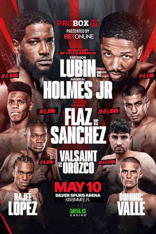 Poster for Erickson Lubin vs. Ardreal Holmes Jr