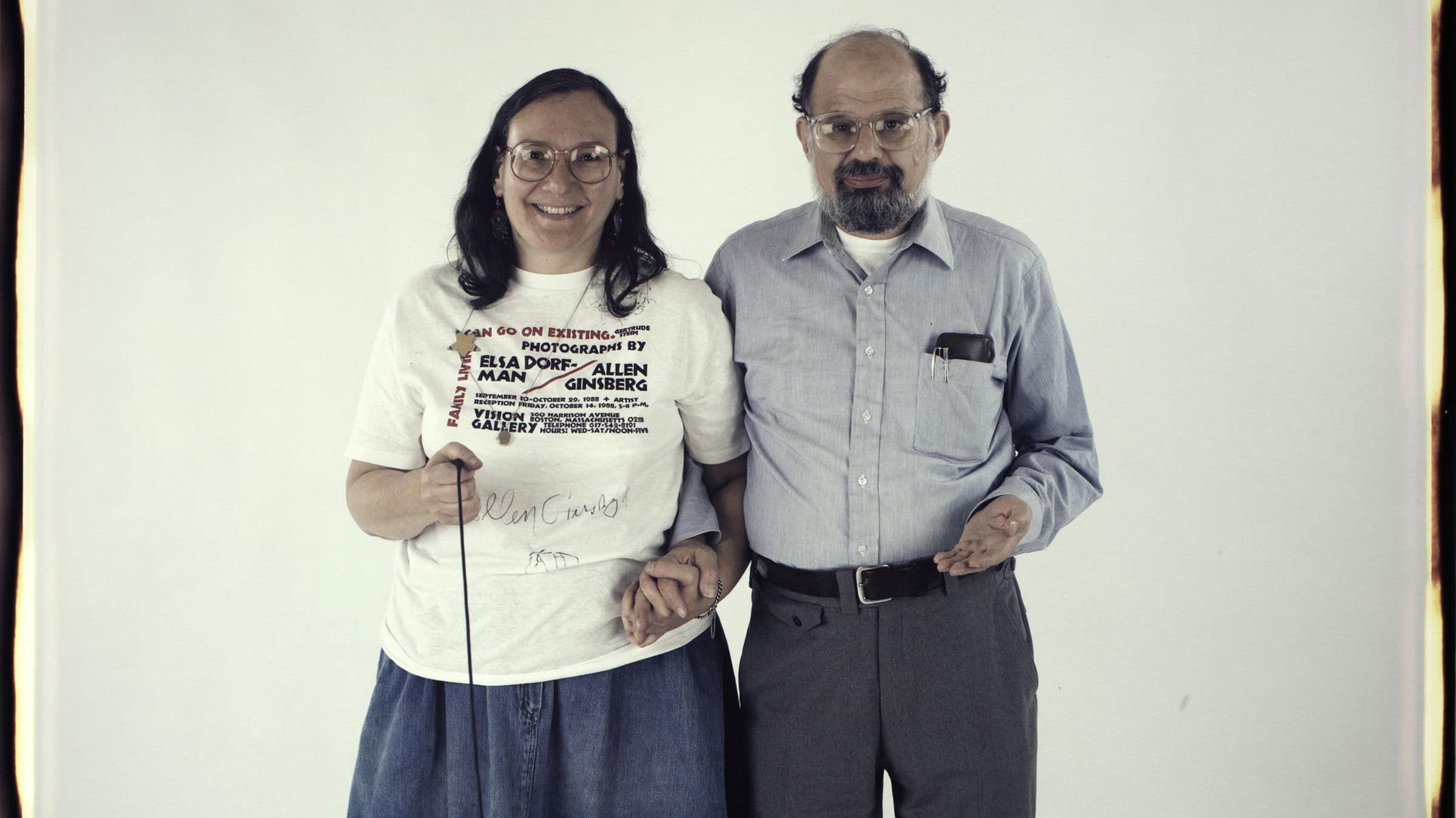 Poster backdrop for The B-Side: Elsa Dorfman's Portrait Photography
