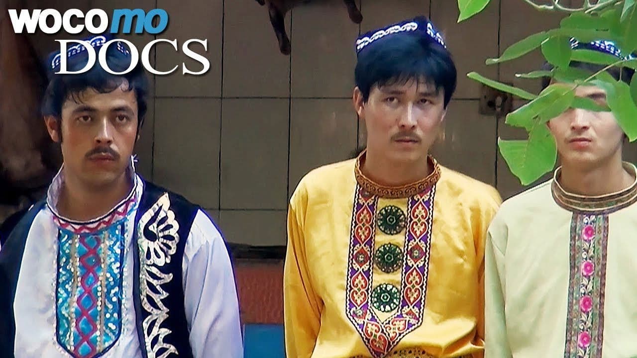 Poster backdrop for China's problems with the Uyghurs