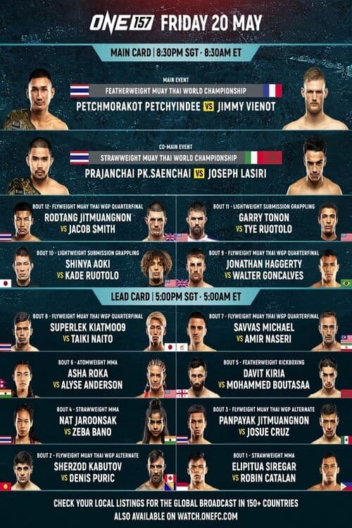 Poster for ONE Championship 157: Petchmorakot vs. Vienot